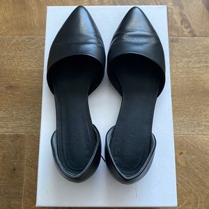 Vince Nina Black Leather Flats Sz 6 Made in Italy